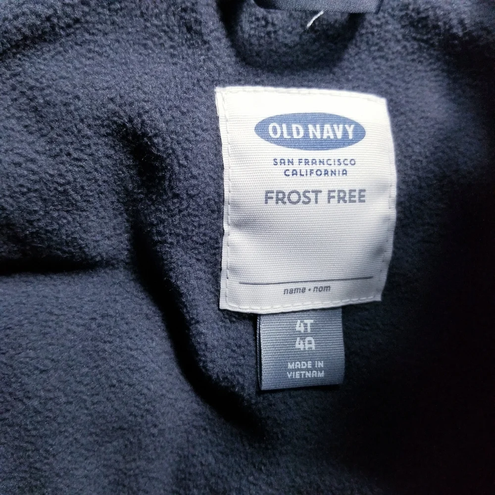 OLD NAVY BOY'S PUFFER VEST BLACK AND DARK BLUISH GRAY SIZE 4T
